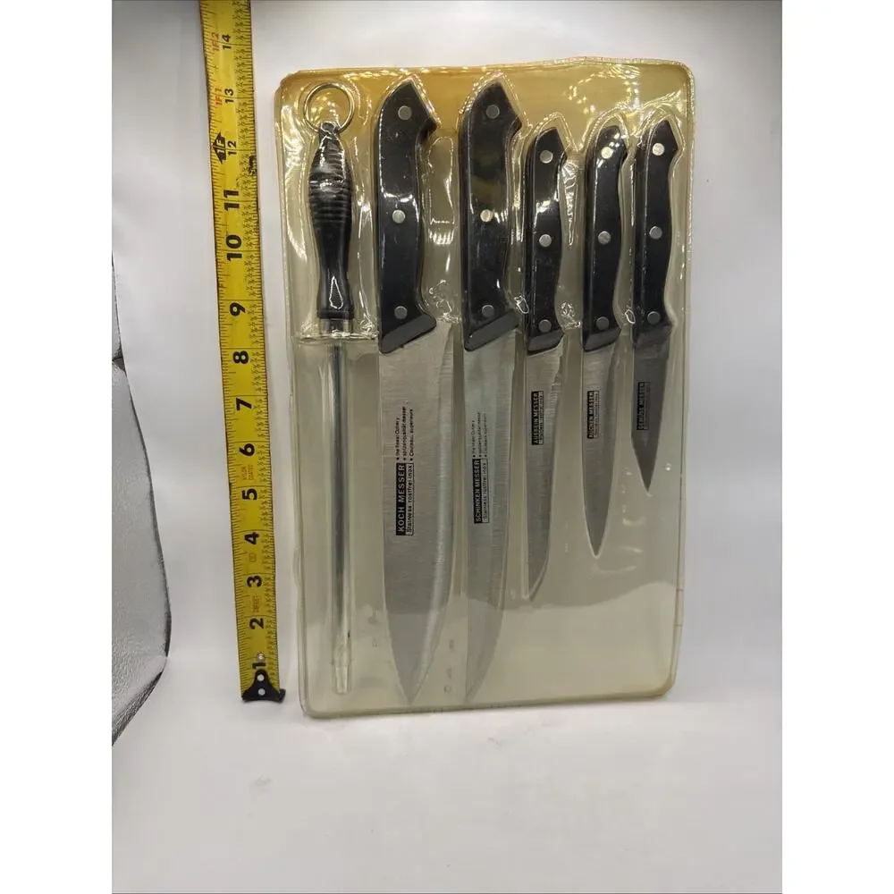 Koch Messer Set Of 5 Kitchen Knifes With Sharpening Steel *